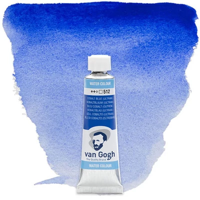 Akvarelová farba v tubeTalens Van Gogh, 10 ml - 512, cobalt blue (ultramarine)