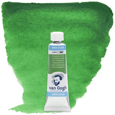 Akvarelová farba v tubeTalens Van Gogh, 10 ml - 662, permanent green
