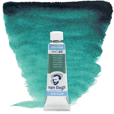 Akvarelová farba v tubeTalens Van Gogh, 10 ml - 675, phthalo green