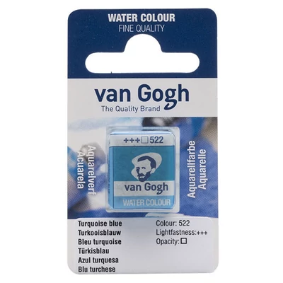 Akvarelová farba Talens Van Gogh, 1/2 panvičky - 522, turquoise blue