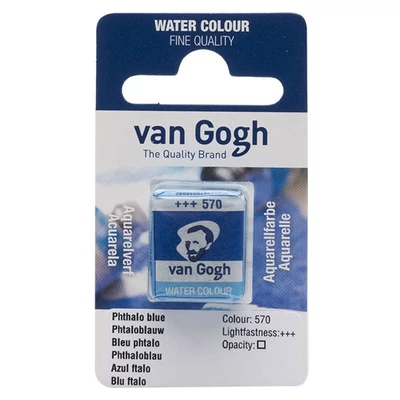 Akvarelová farba Talens Van Gogh, 1/2 panvičky - 570, phthalo blue
