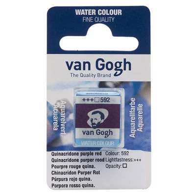 Akvarelová farba Talens Van Gogh, 1/2 panvičky - 592, quinacridone purple red