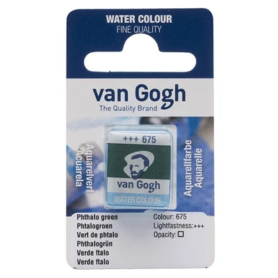 Akvarelová farba Talens Van Gogh, 1/2 panvičky - 675, phthalo green