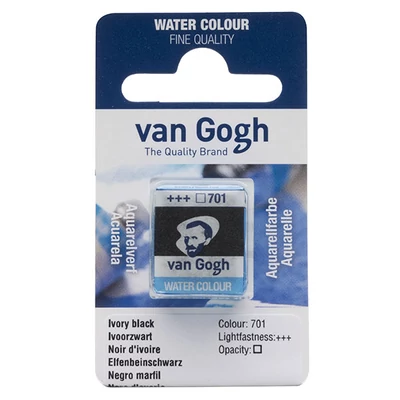 Akvarelová farba Talens Van Gogh, 1/2 panvičky - 701, ivory black