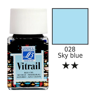 Farba na sklo na živicovej báze Vitrail, 50 ml - nebesky modrá