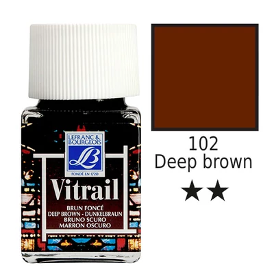 Farba na sklo na živicovej báze Vitrail, 50 ml - sýto hnedá