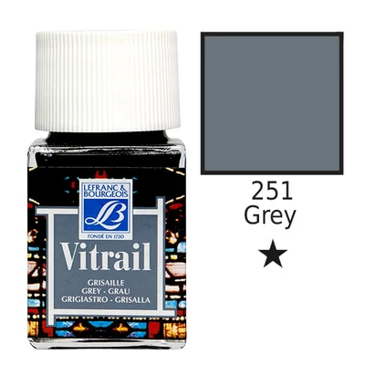 Farba na sklo na živicovej báze Vitrail, 50 ml - šedá