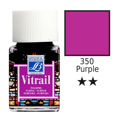 Farba na sklo na živicovej báze Vitrail, 50 ml - purpurová