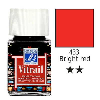 Farba na sklo na živicovej báze Vitrail, 50 ml - jasne červená
