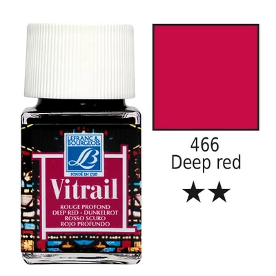 Farba na sklo na živicovej báze Vitrail, 50 ml - sýto červená