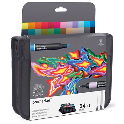 Sada obojstranných alkoholových popisovačov ProMarker - 24+1 ks, arts and illustration wallet
