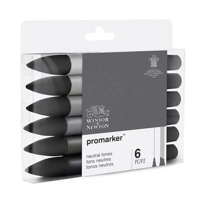 Sada obojstranných alkoholových popisovačov ProMarker - 6 ks, neutral tones