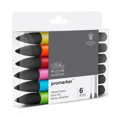 Sada obojstranných alkoholových popisovačov ProMarker - 6 ks, vibrant tones
