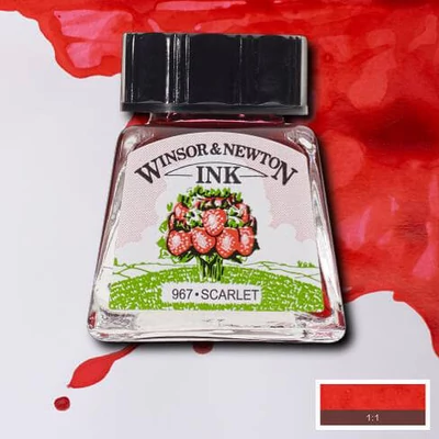 Atrament Winsor&Newton, 14 ml - 601, scarlet