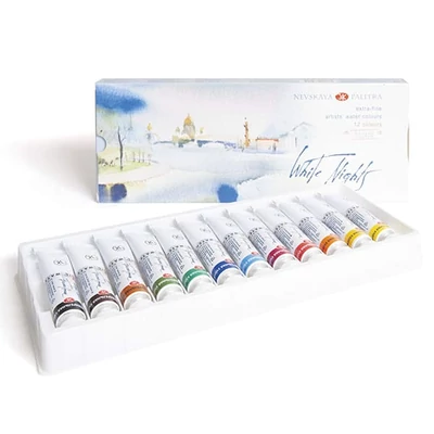 Sada akvarelových farieb White Nights, tuba - 12x10 ml
