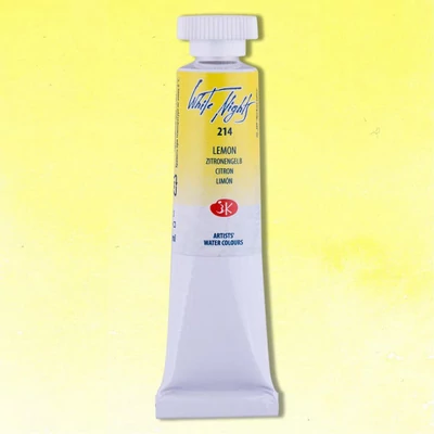 Akvarelová farba v tube White Nights, 10 ml - 214, lemon