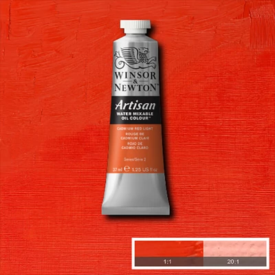 Olejová farba na vodnej báze Winsor&Newton Artisan, 37 ml - 100, cadmium red light