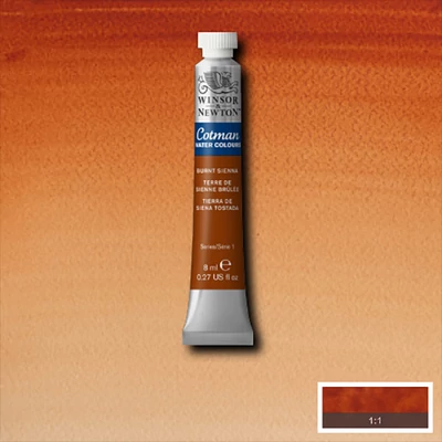 Akvarelová farba v tube Winsor&Newton Cotman, 8 ml - 074, burnt sienna