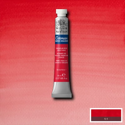 Akvarelová farba v tube Winsor&Newton Cotman, 8 ml - 098, cadmium red deep hue