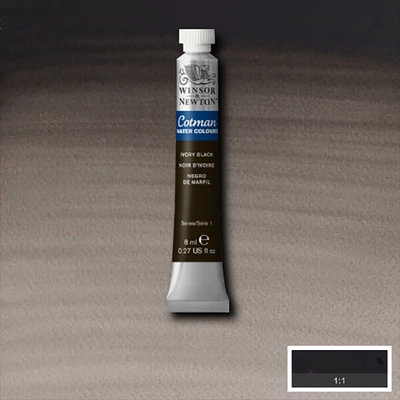 Akvarelová farba v tube Winsor&Newton Cotman, 8 ml - 331, ivory black