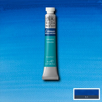 Akvarelová farba v tube Winsor&Newton Cotman, 8 ml - 654, turquoise