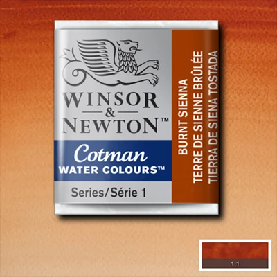 Akvarelová farba Winsor&Newton Cotman 1/2 panvičky - 074, burnt sienna