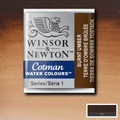 Akvarelová farba Winsor&Newton Cotman 1/2 panvičky - 076, burnt umber