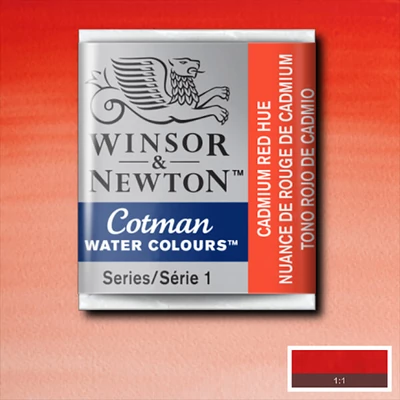 Akvarelová farba Winsor&Newton Cotman 1/2 panvičky - 095, cadmium red hue