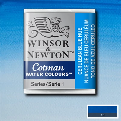 Akvarelová farba Winsor&Newton Cotman 1/2 panvičky - 139, cerulean blue hue