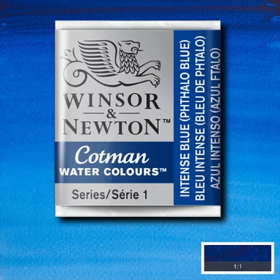 Akvarelová farba Winsor&Newton Cotman 1/2 panvičky - 327, intense blue (phthalo blue)