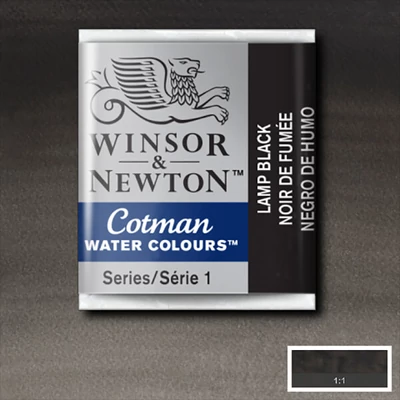 Akvarelová farba Winsor&Newton Cotman 1/2 panvičky - 337, lamp black