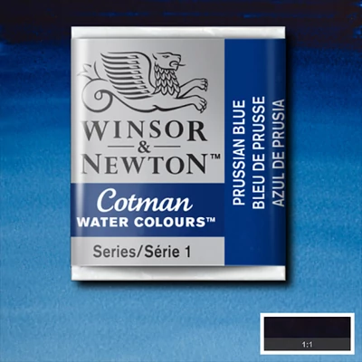 Akvarelová farba Winsor&Newton Cotman 1/2 panvičky - 538, prussian blue
