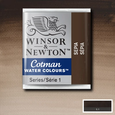 Akvarelová farba Winsor&Newton Cotman 1/2 panvičky - 609, sepia