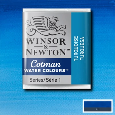 Akvarelová farba Winsor&Newton Cotman 1/2 panvičky - 654, turquoise