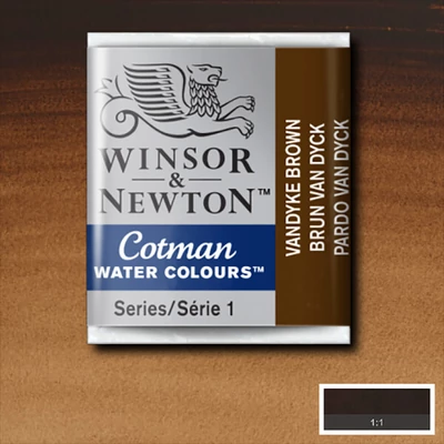 Akvarelová farba Winsor&Newton Cotman 1/2 panvičky - 676, vandyck brown
