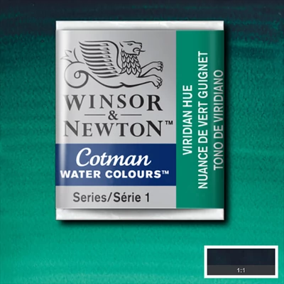 Akvarelová farba Winsor&Newton Cotman 1/2 panvičky - 696, viridian hue