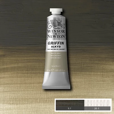 Olejová alkydová farba Winsor&Newton Griffin, 37 ml - 217, davys gray