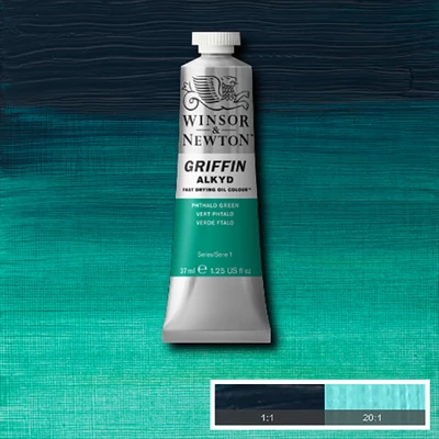 Olejová alkydová farba Winsor&amp;amp;Newton Griffin, 37 ml - 522, phthalo green