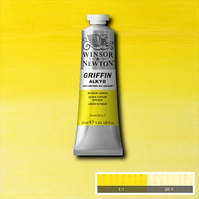 Olejová alkydová farba Winsor&amp;Newton Griffin, 37 ml - 722, winsor lemon