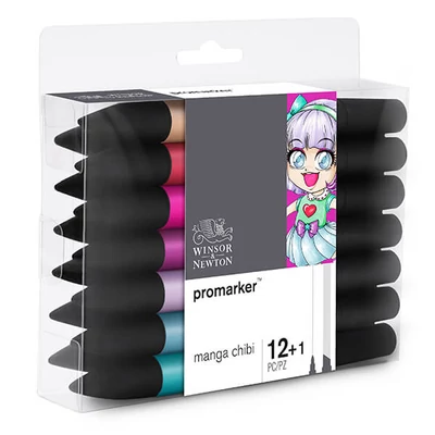 Sada alkoholových popisovačov Promarker - 12+1 ks, Manga Chibi
