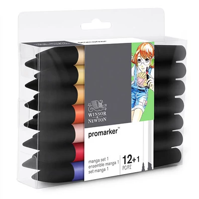 Sada obojstranných alkoholových popisovačov ProMarker - 12+1 ks, Manga Set 1