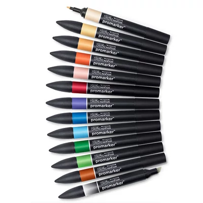 Sada obojstranných alkoholových popisovačov ProMarker - 12+1 ks, Manga Set 1