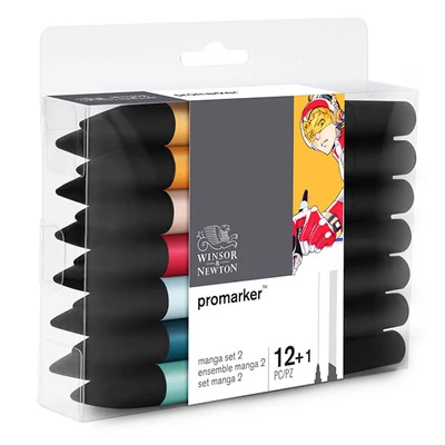 Sada obojstranných alkoholových popisovačov ProMarker - 12+1 ks, Manga Set 2