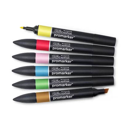Sada obojstranných alkoholových popisovačov ProMarker - 6 ks, mid tones