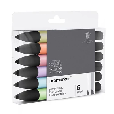 Sada obojstranných alkoholových popisovačov ProMarker - 6 ks, pastel tones