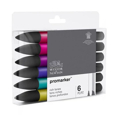 Sada obojstranných alkoholových popisovačov ProMarker - 6 ks, rich tones