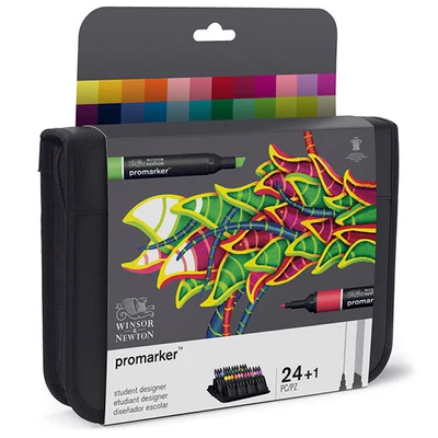 Sada obojstranných alkoholových popisovačov ProMarker - 24+1 ks, student set