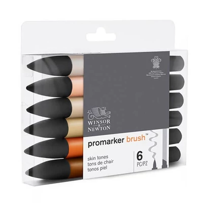 Sada obojstranných alkoholových štetcových popisovačov Promarker Brush - 6 ks, skin tones