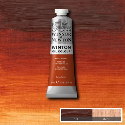 Olejová farba Winsor&Newton Winton, 37 ml - 074, burnt sienna