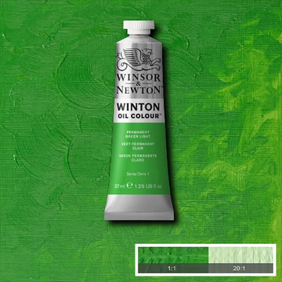 Olejová farba Winsor&Newton Winton, 37 ml - 483, permanent green light